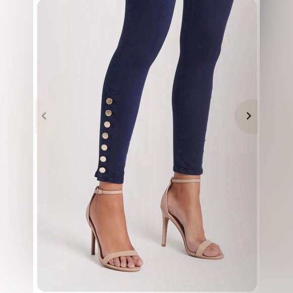 L’Agence Piper Stargazer navy blue skinny jeans gold buttons 27 - Picture 3 of 12
